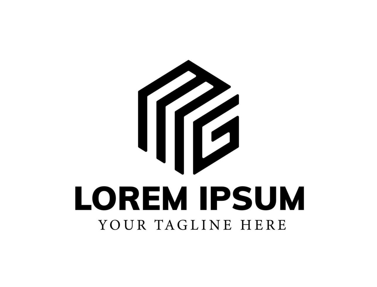 Letter MG or GM polygon shape modern monogram logo vector