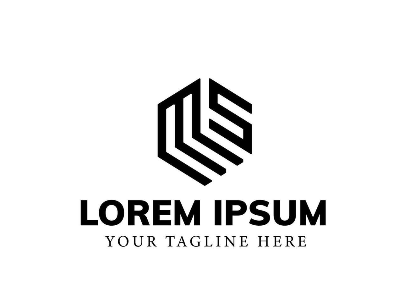 Letter Ms or s m polygon shape modern monogram logo vector