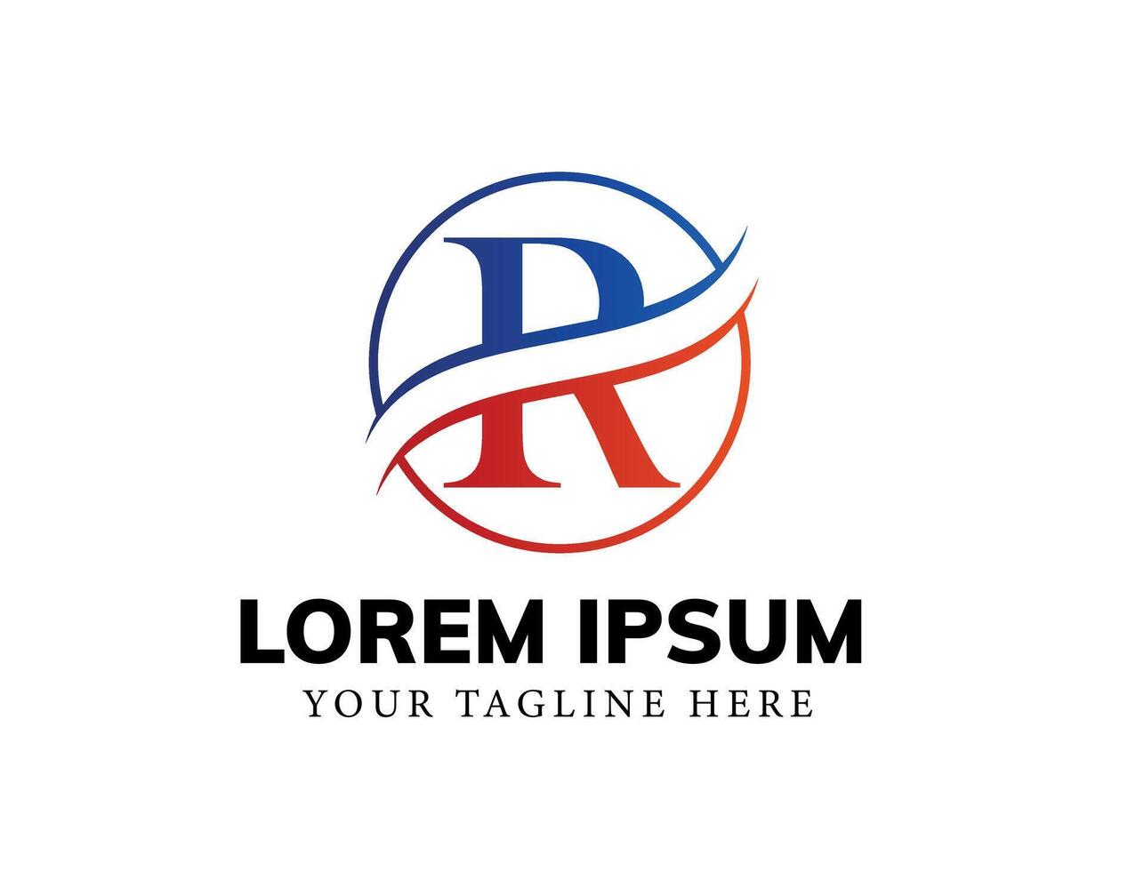 Elegant alphabet r letters font logo. Simple Arrow Up Logo Image. Logo Design Template Element Usable for Business and Branding logos vector