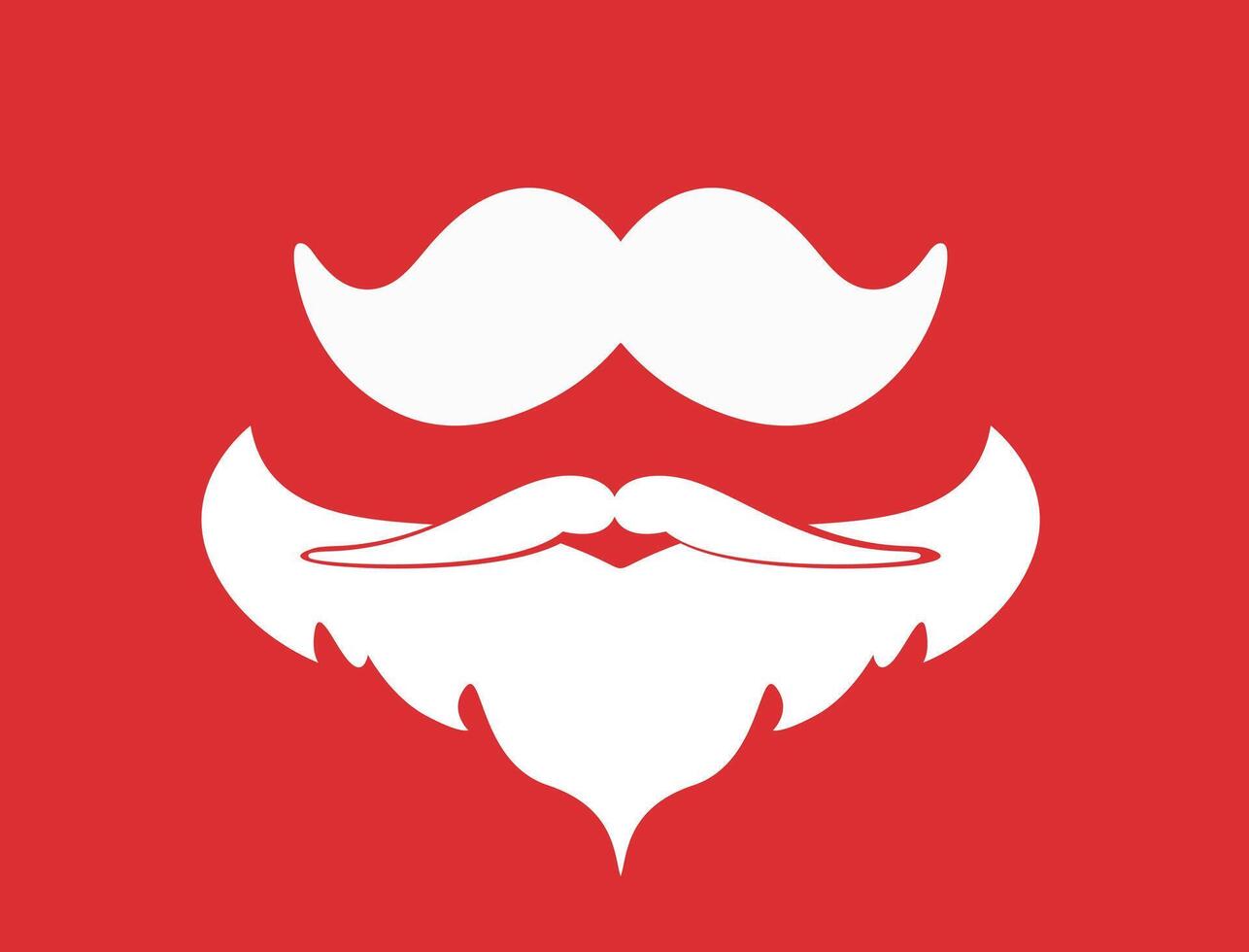 Santa's Classic Look Beard, Moustache, and Hat Design vector