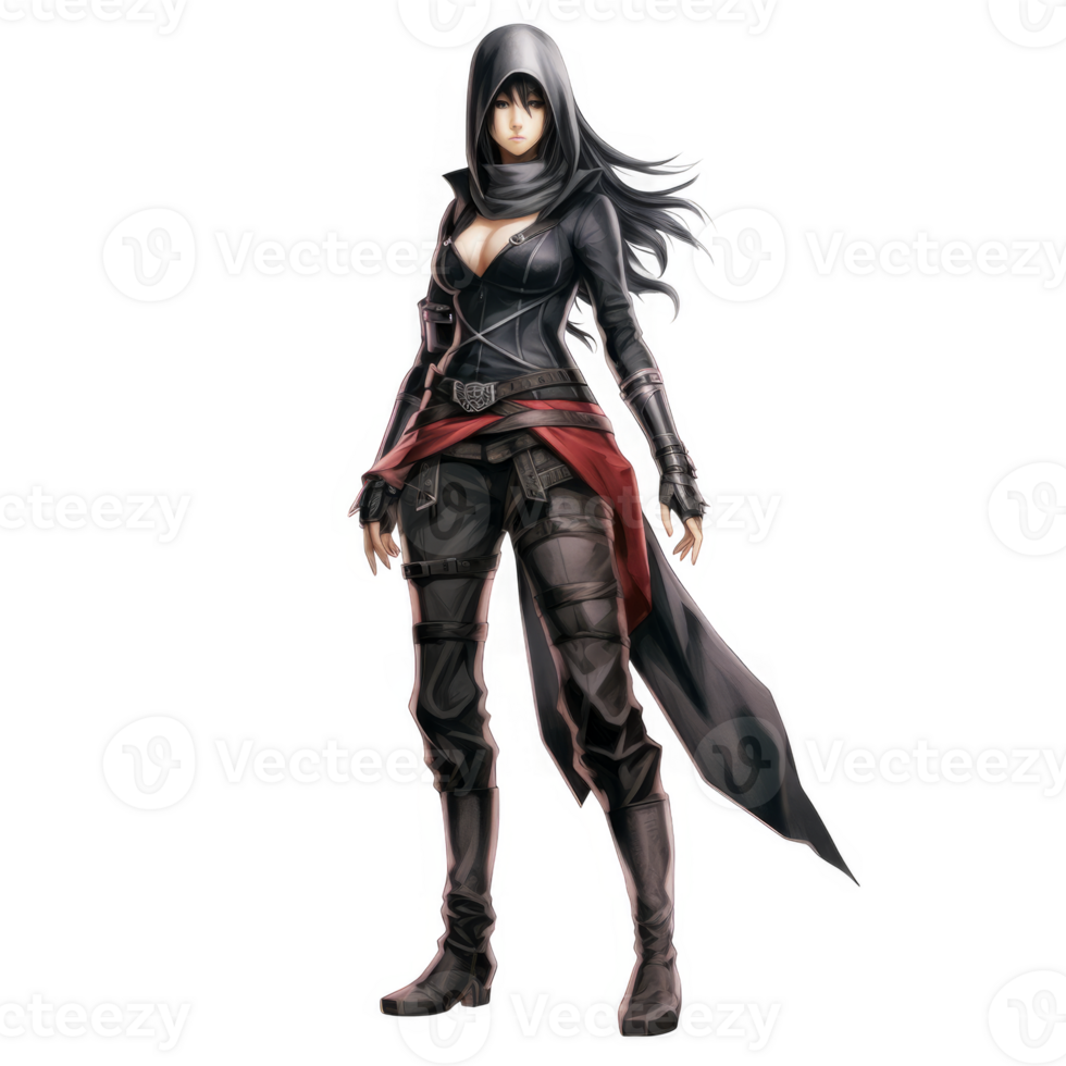 Female Assassin Character Game Art Design png