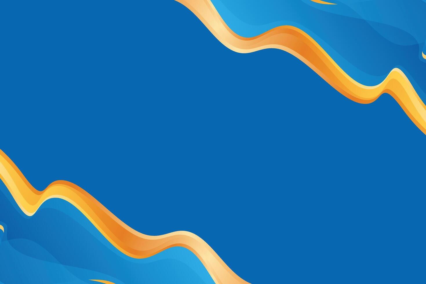 blue and yellow wave template background vector