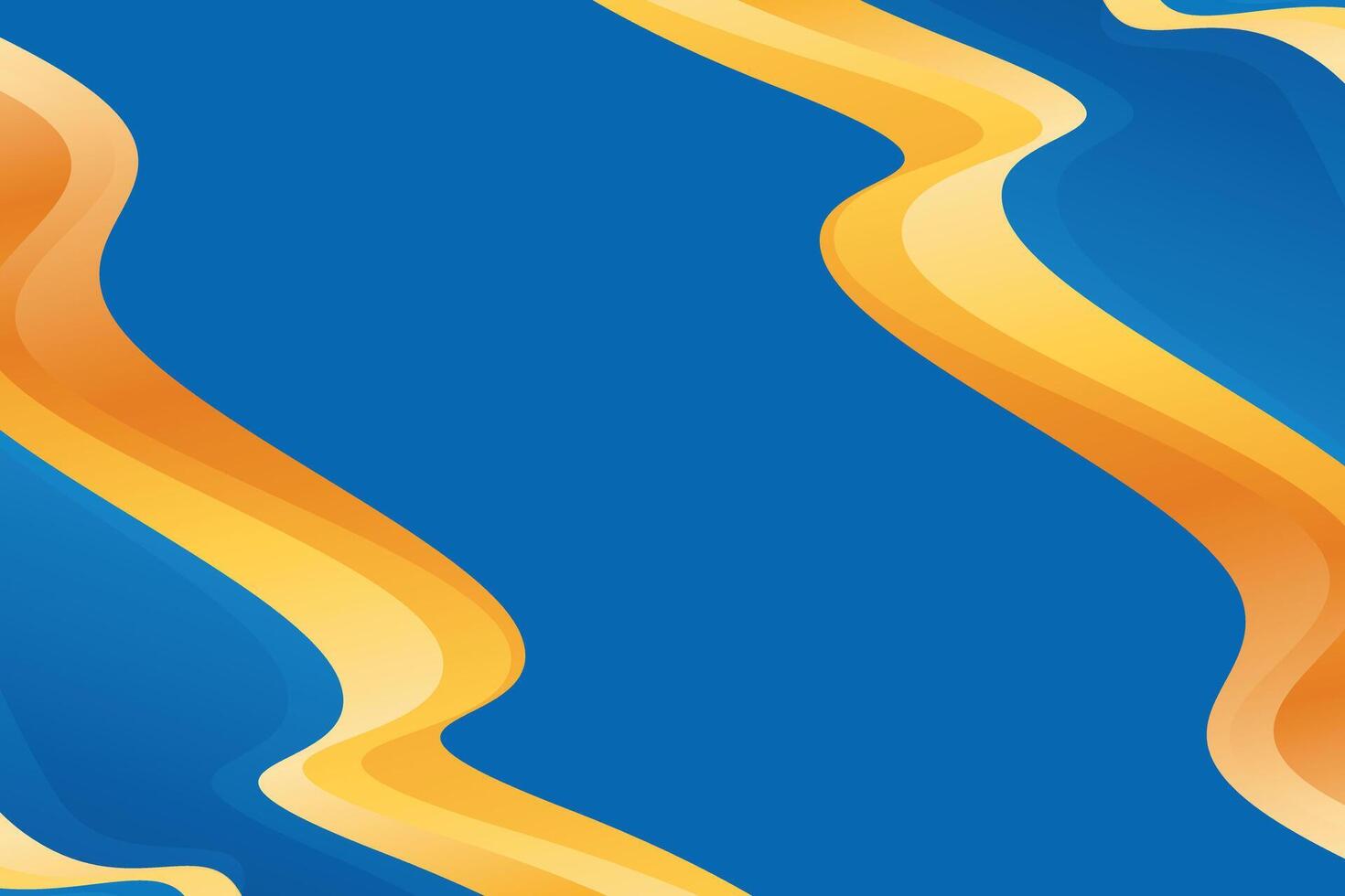 abstract blue and yellow fluid wave background vector