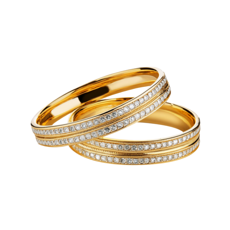 White diamond pair of bangles on transparent background png