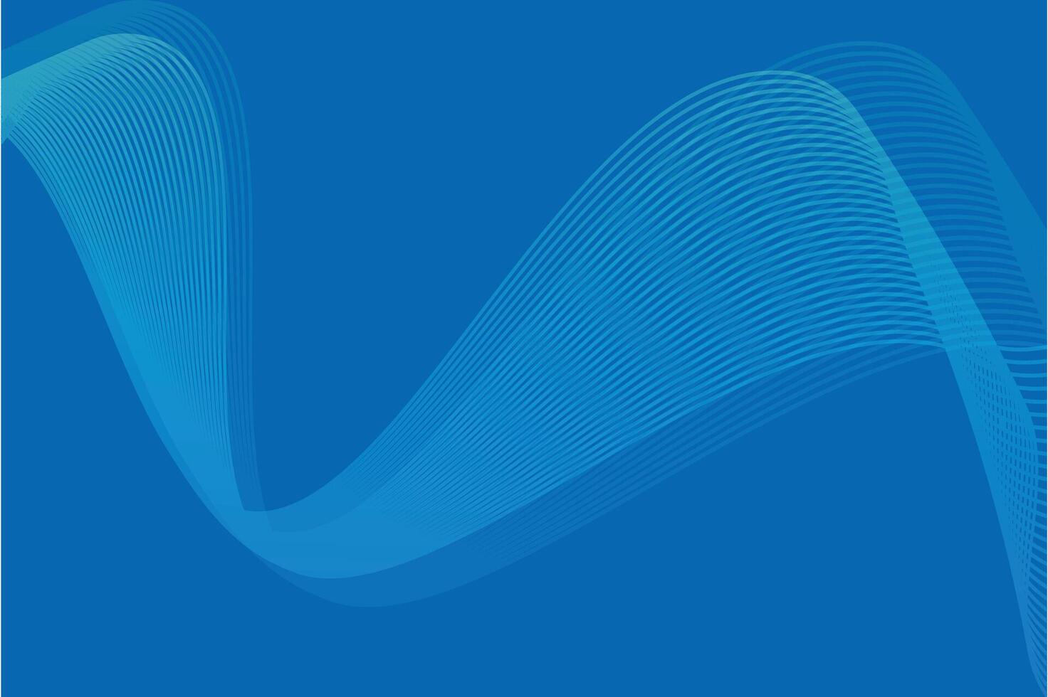 blue line wave template background vector