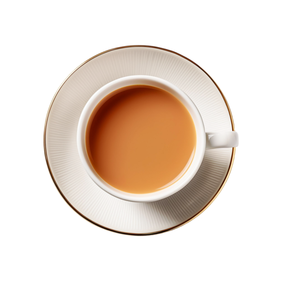 Top view of milk tea on transparent background png