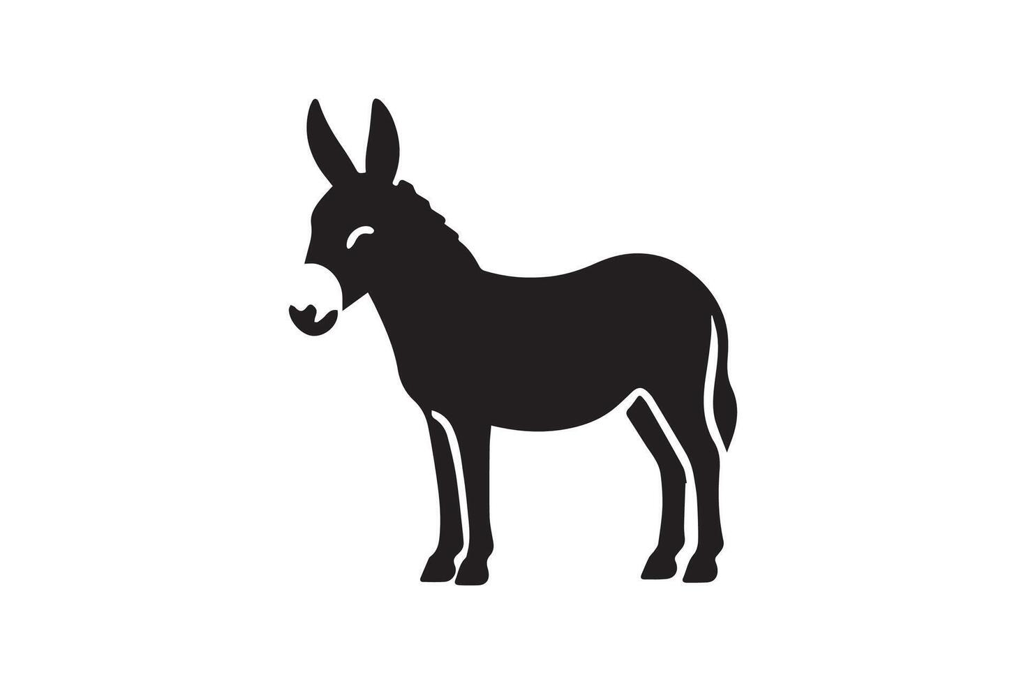 A black and white donkey icon on a white background vector