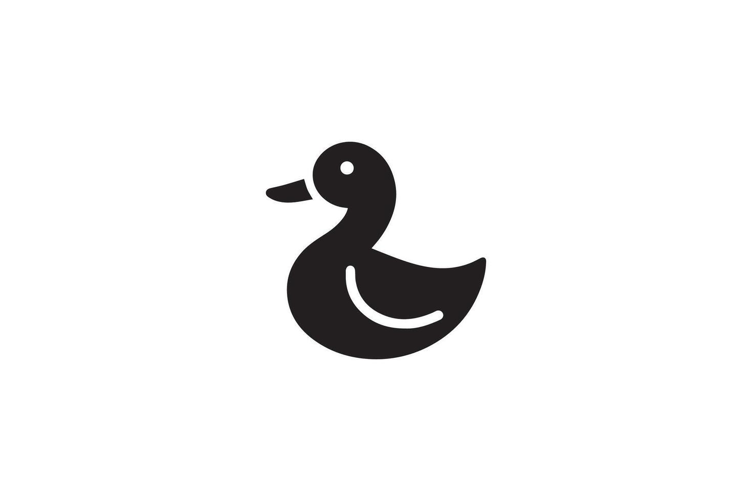 A black and white duck icon on a white background vector