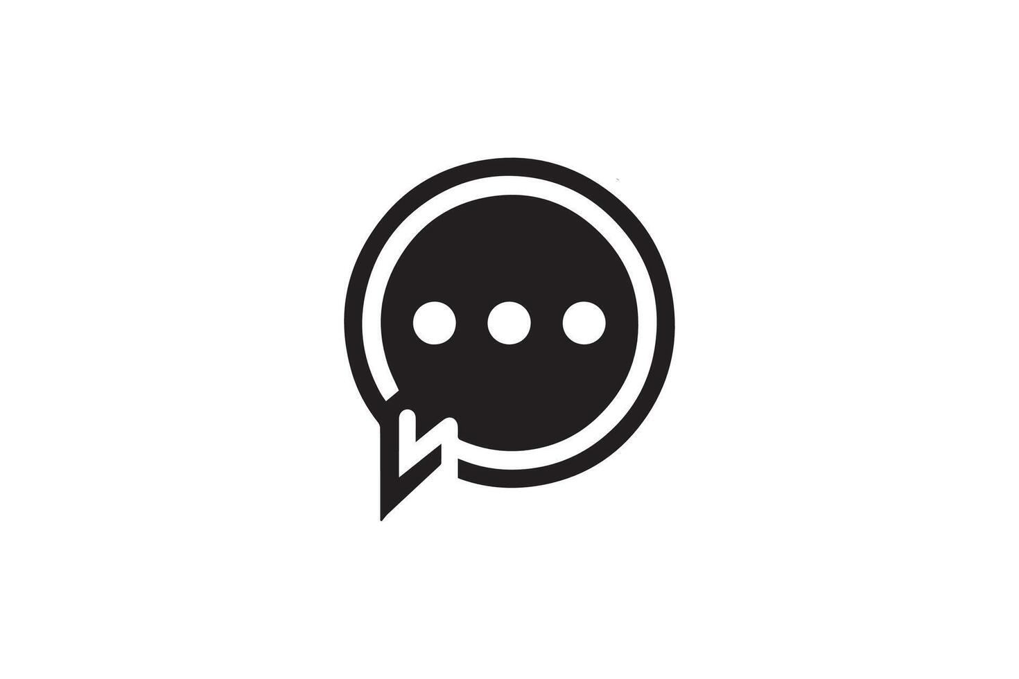 A black and white image of a speech bubble vector
