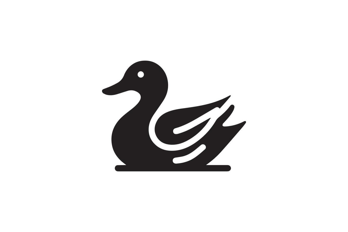 A black and white duck icon on a white background vector