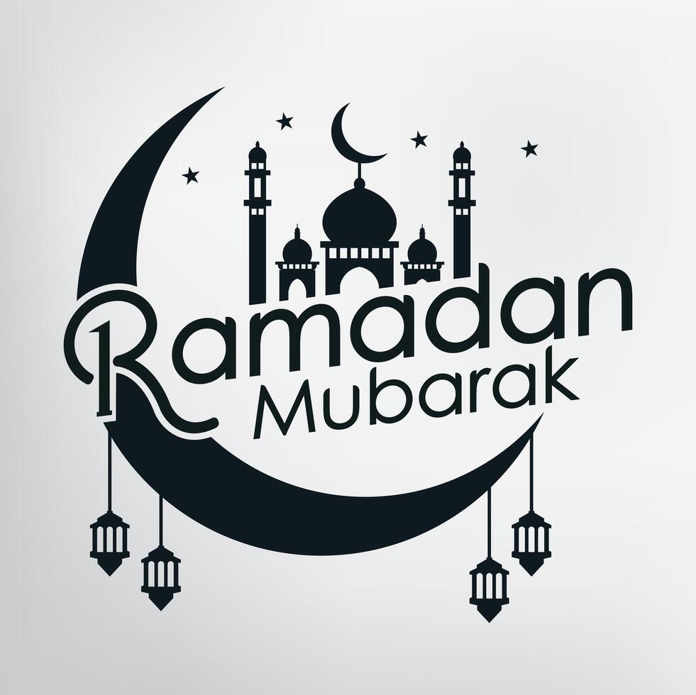 Ramadan Mubarak template design with moon . vector