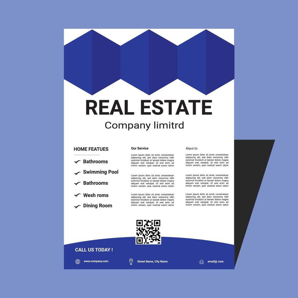 Real Estate flyer with brochure for your business vector