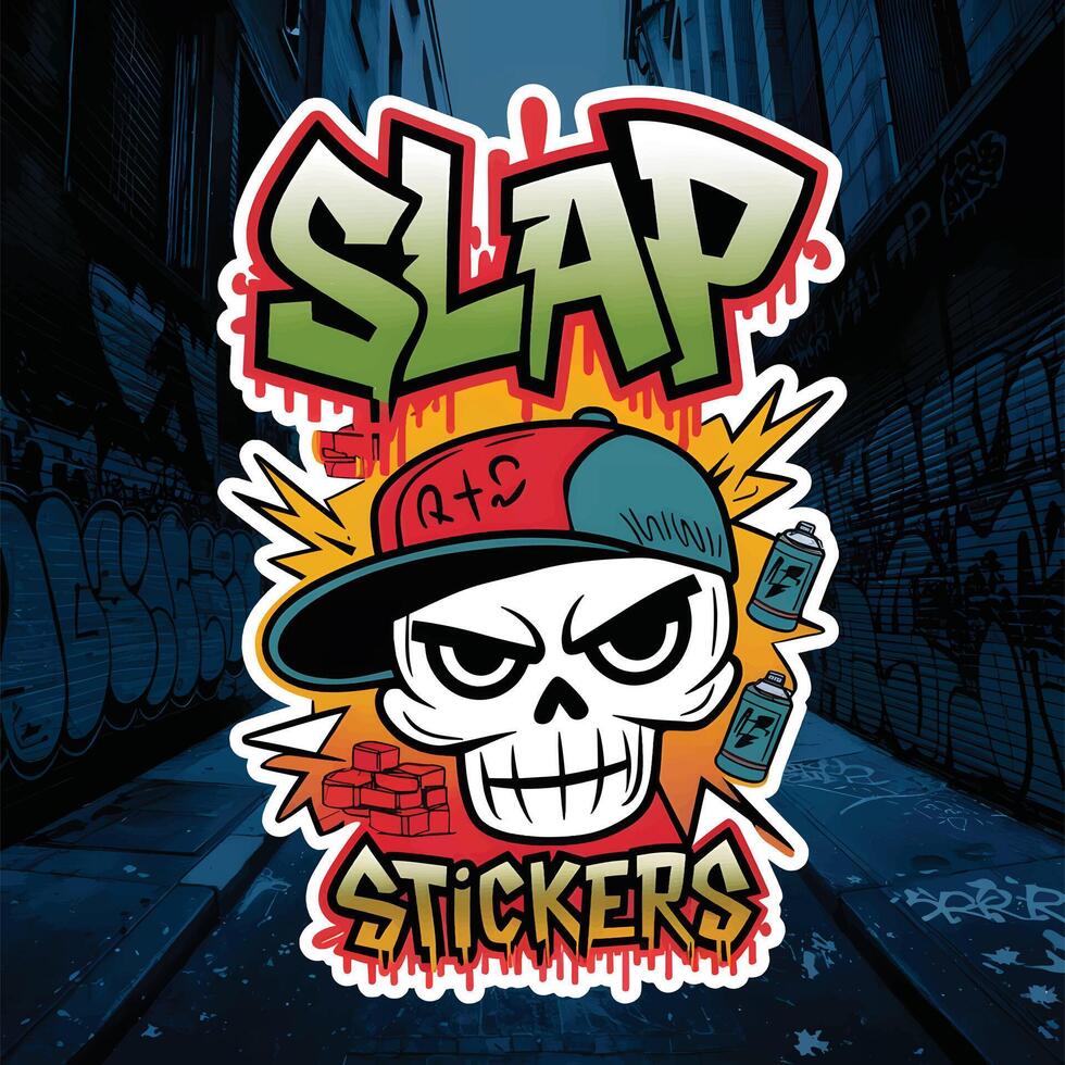 Urban Street Art Inspired Slap Stickers vector