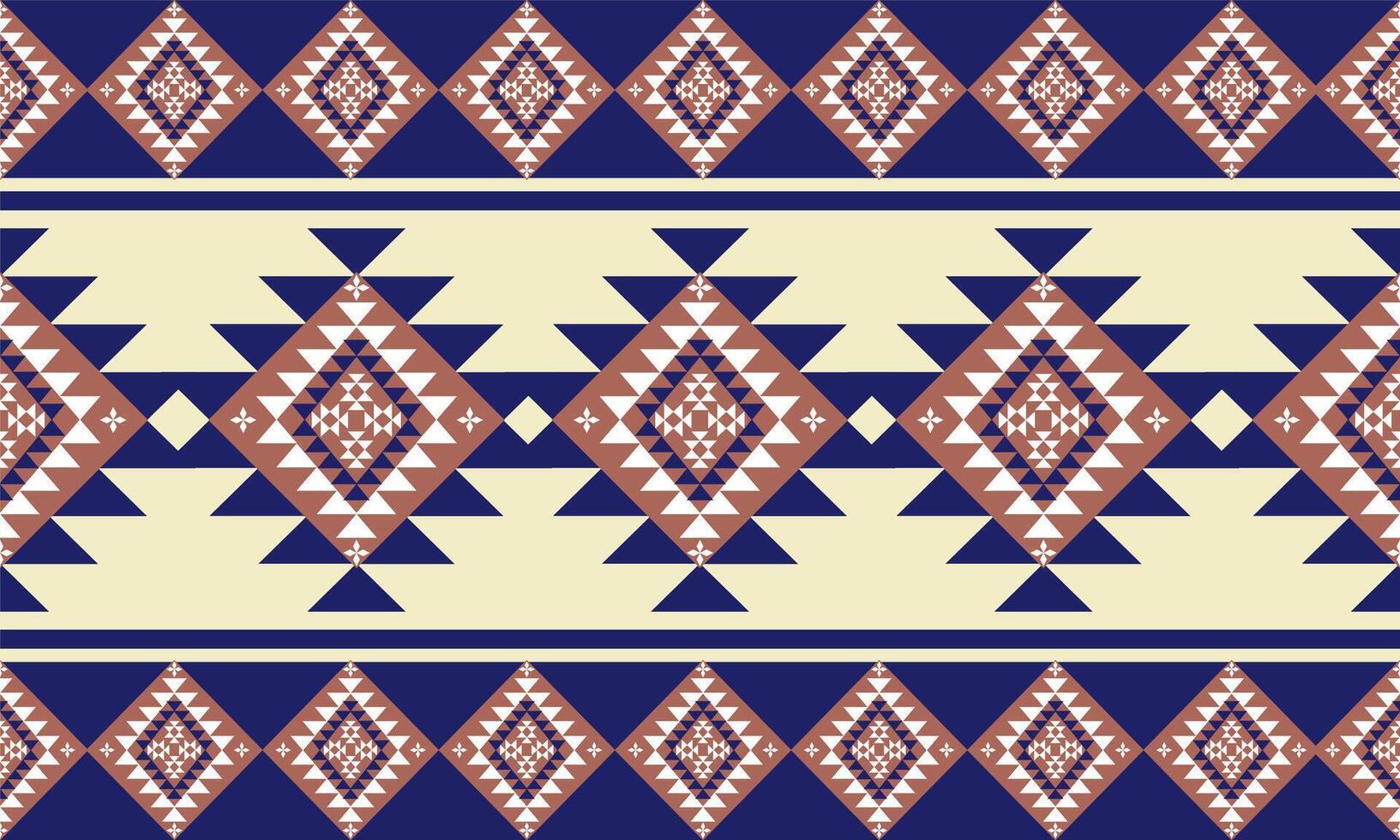 a fabric blue and brown color geometric pattern and yellow background designs vector