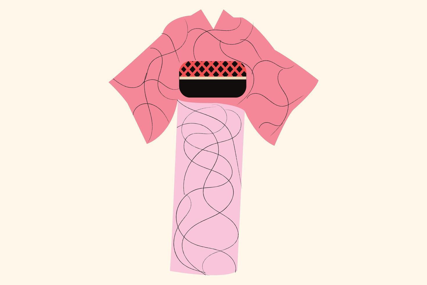 Japanese traditional dress kimono on white background. vector