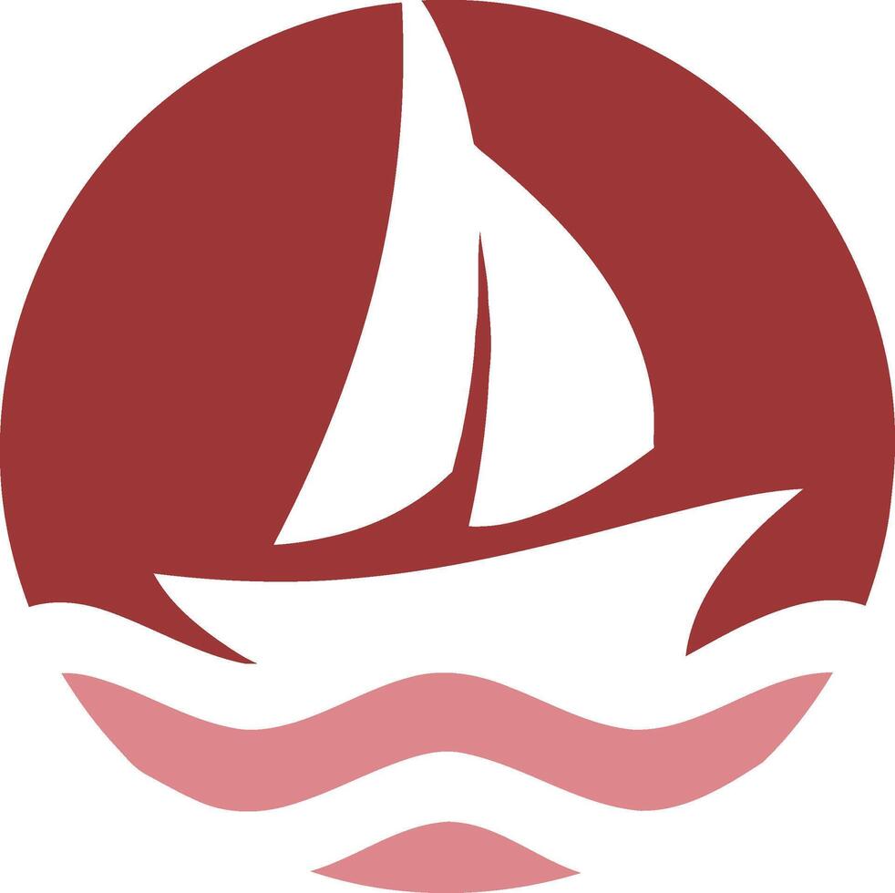 sailboat logo design vector