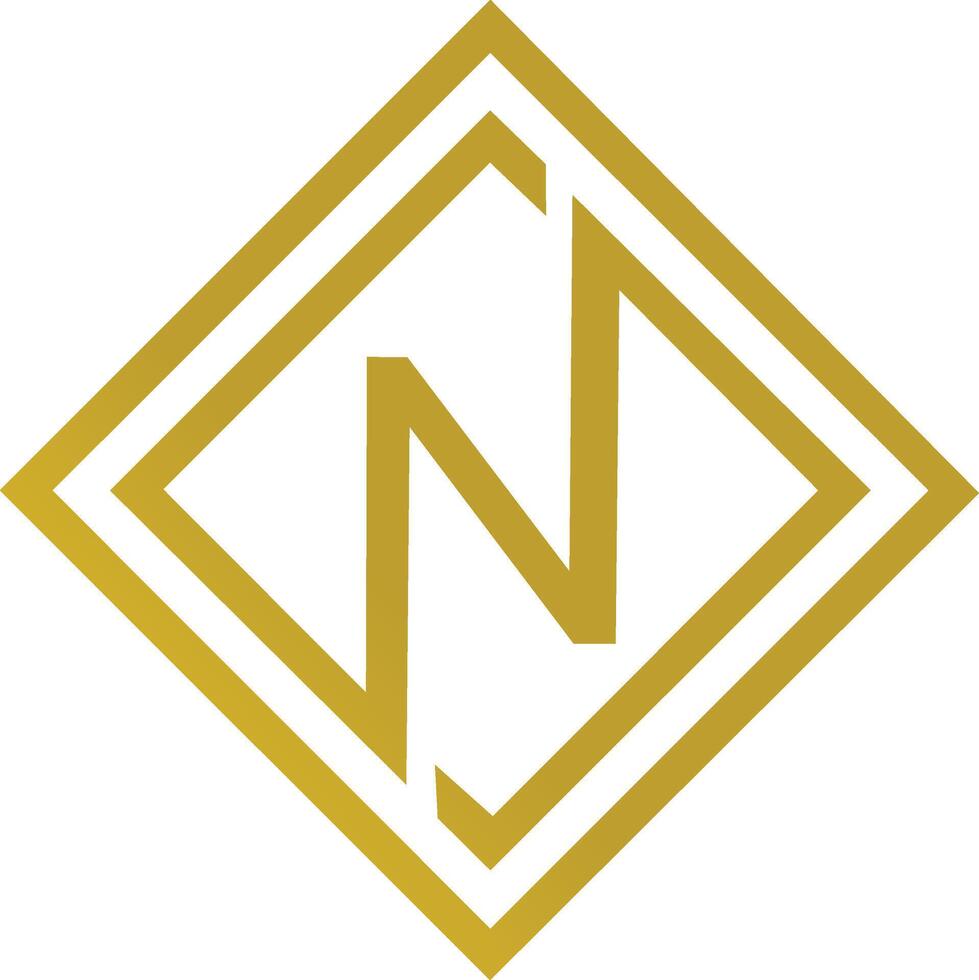 n golden logo design vector