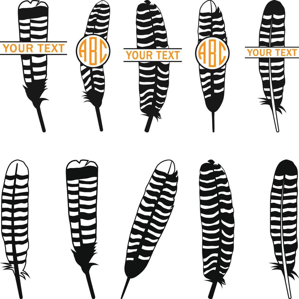 Turkey Tail Feather Icon Vectors Silhouette Illustration