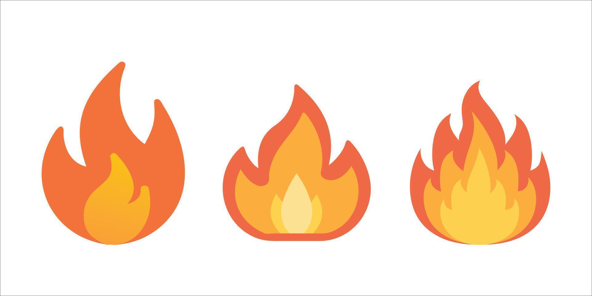 fire illustration set vector