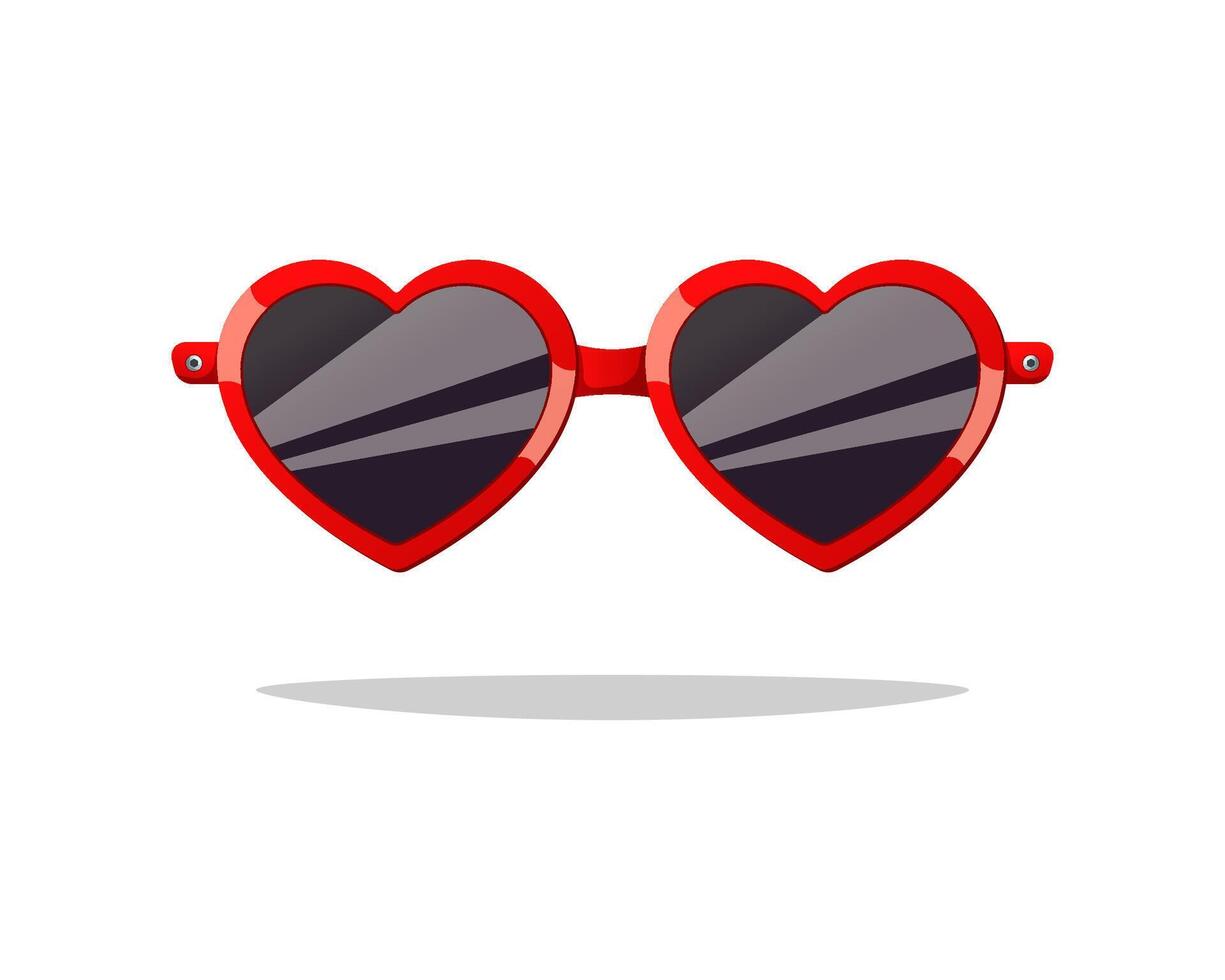 Heart shape sunglasses isolated on white background. vector