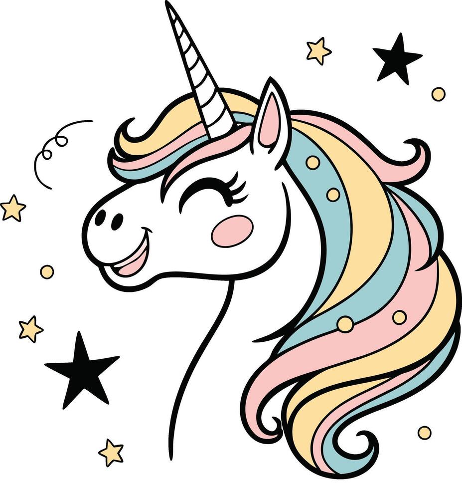 A unicorn with a star on its head vector