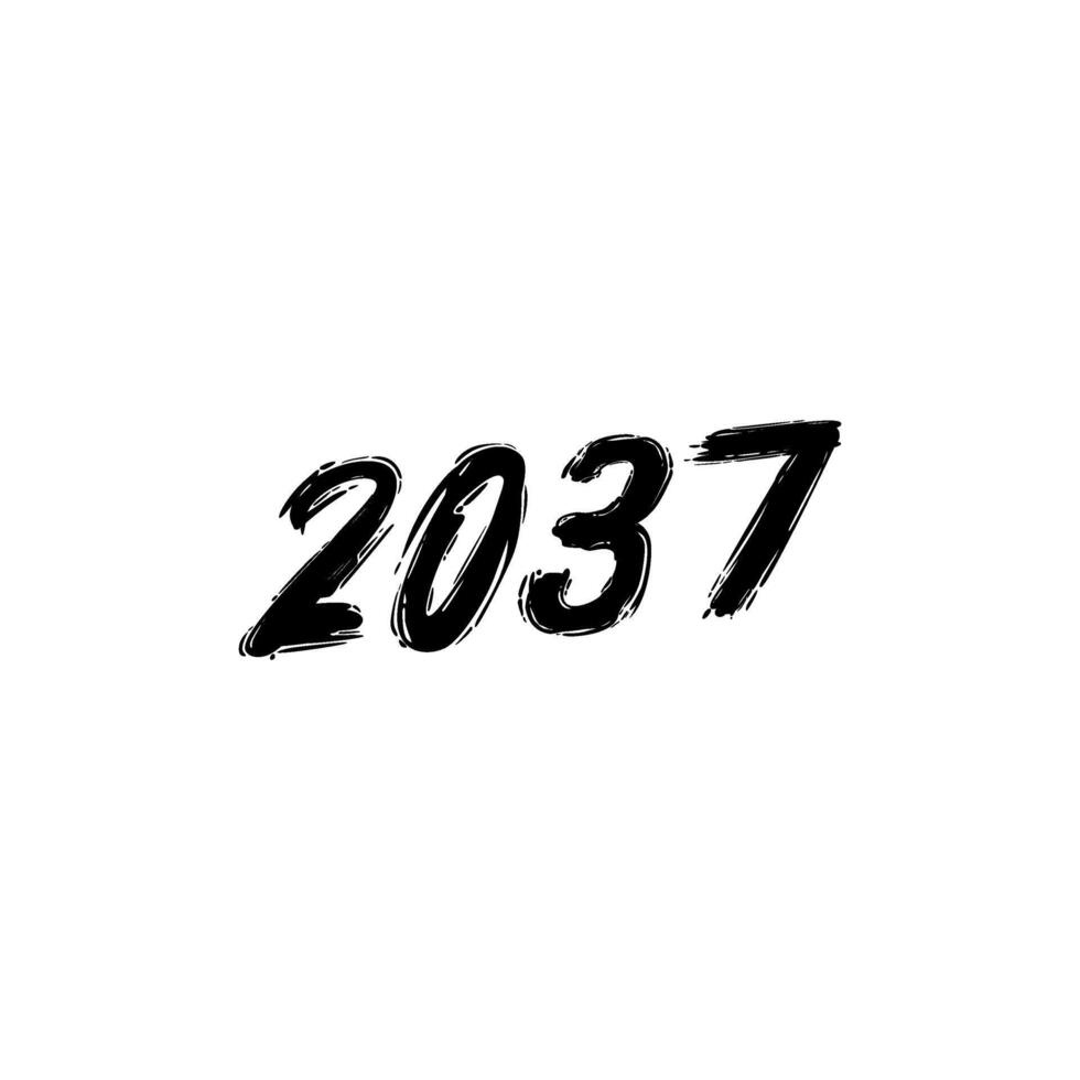 2037 Design Illustration, artistic, flat, simple, memorable and eye catching, can use for Calendar Design, Website, News, Content, Infographic or Graphic Design Element vector