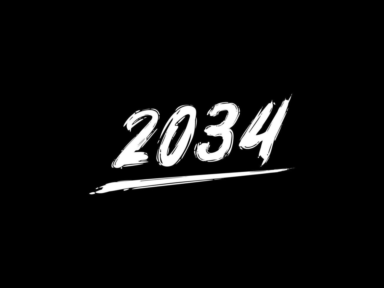2034 Design Illustration, artistic, flat, simple, memorable and eye catching, can use for Calendar Design, Website, News, Content, Infographic or Graphic Design Element vector