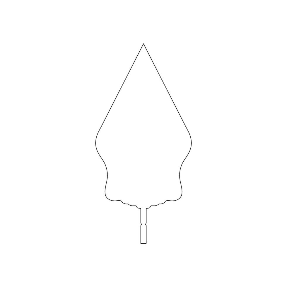 'Gunungan Wayang' Silhouette, a 'gunungan' is a triangular or conical figure that appears at the beginning and end of a wayang performance, Javanese Shadow Puppet. Javanese Culture Icon Symbol vector