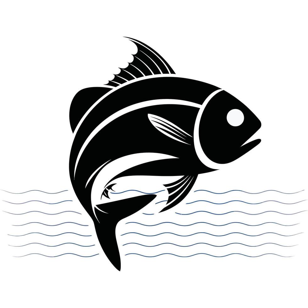 Minimalist Fish Silhouette Clipart. vector
