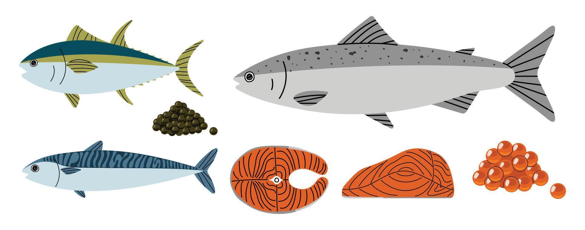 Fish cute on a White background, illustration. vector