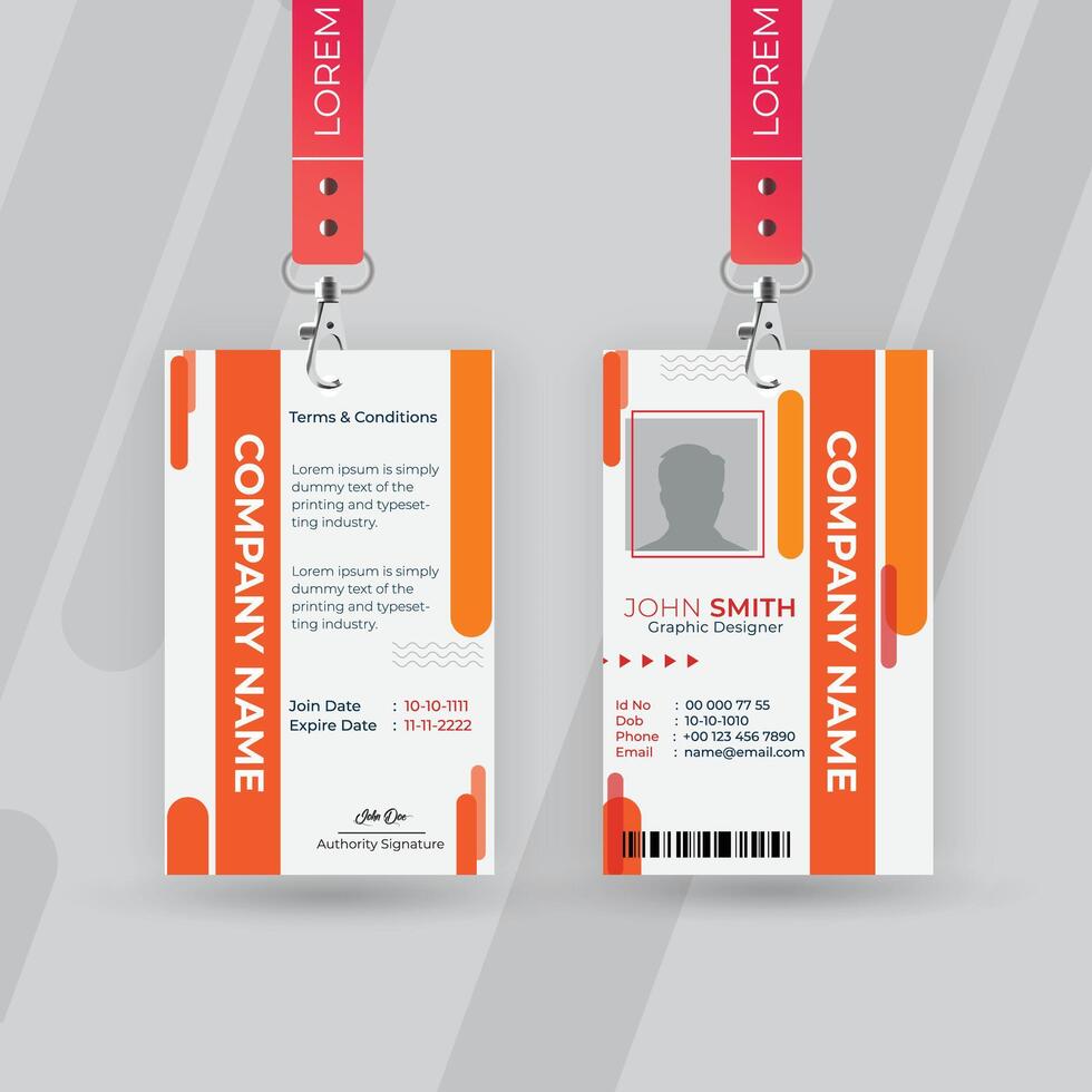 company id card template, office id card template, employee id card template, id card template editable, id card template vector