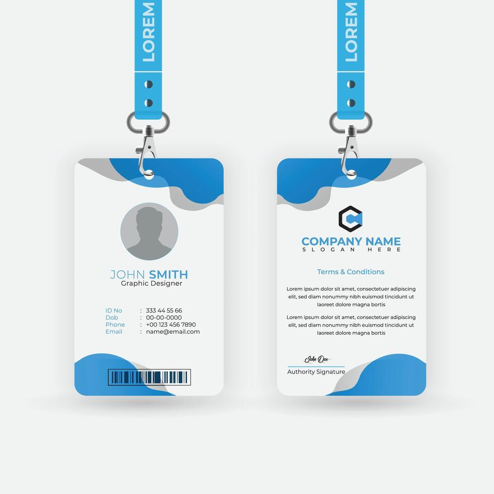 simple Id card template design for university id card,student id card,school id card, college id card company id card design, corporate id card,office id card design, vector