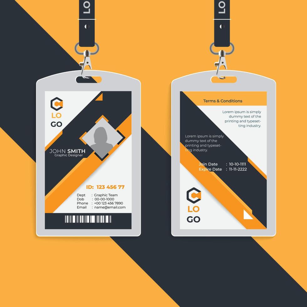 Company employee id card template, Id Card Design Photos, Images, Pictures vector