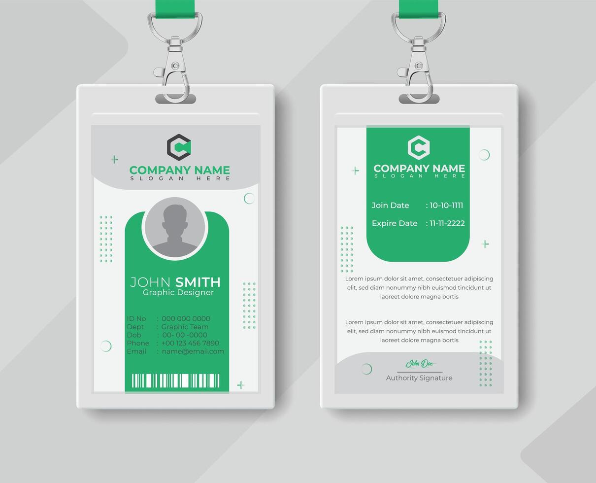 Office id card template design employee id card vector
