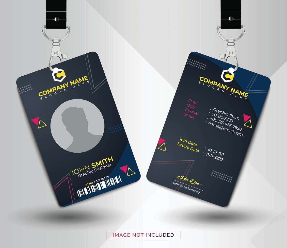 Company employee business id card template. id card design vector