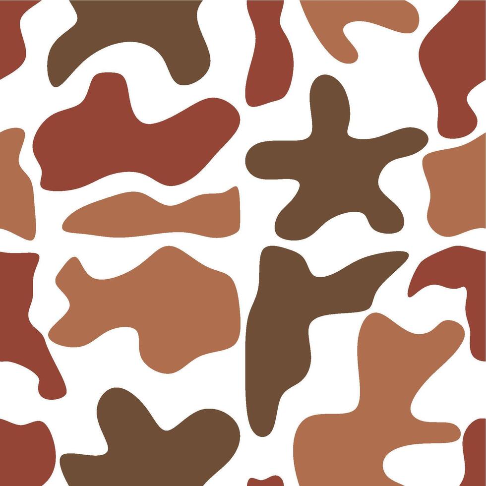 Abstract Earthy Tones, Organic Shapes Seamless Pattern vector