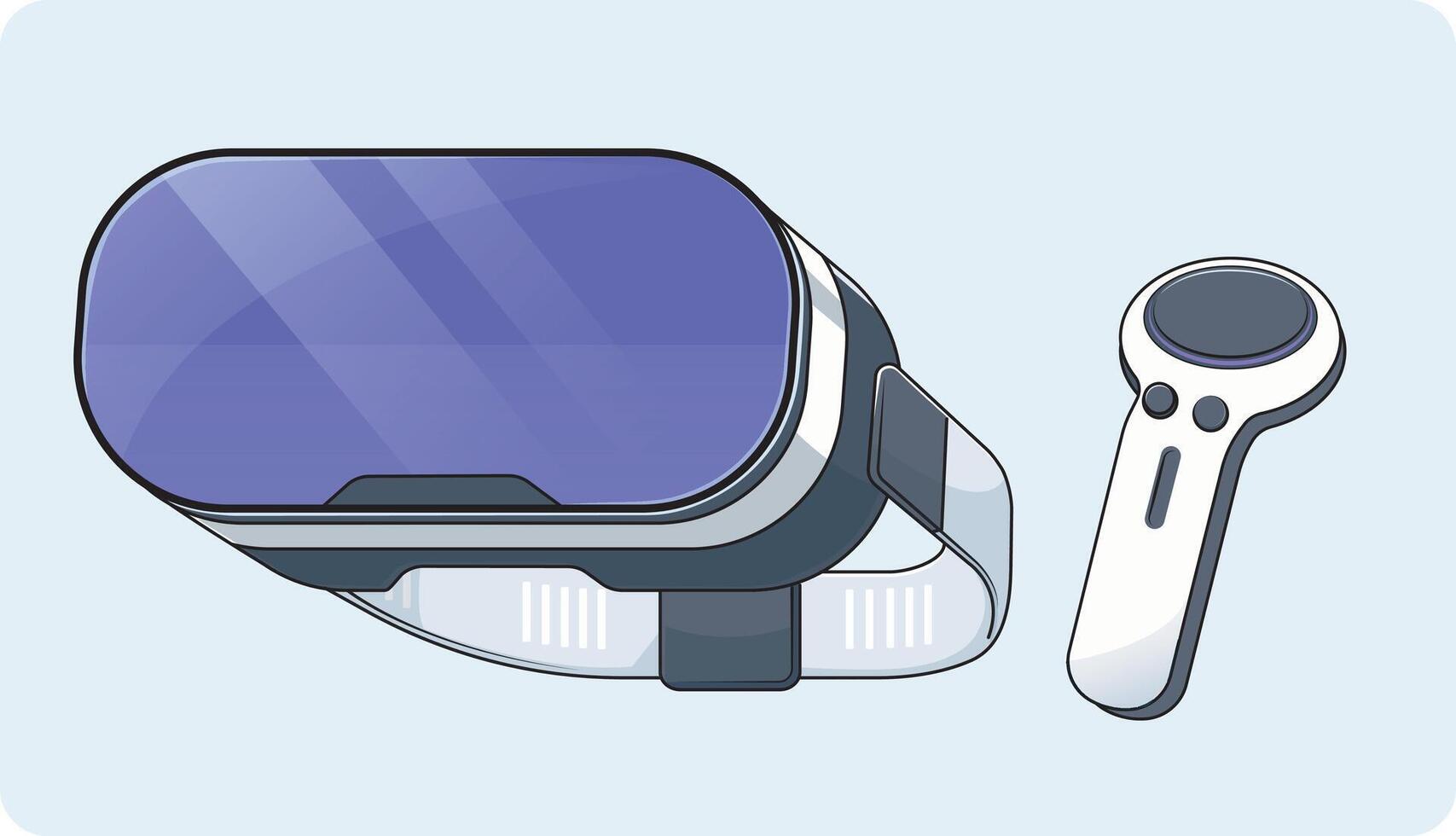 Virtual Reality Gear Headset with Controllers Isolated vector