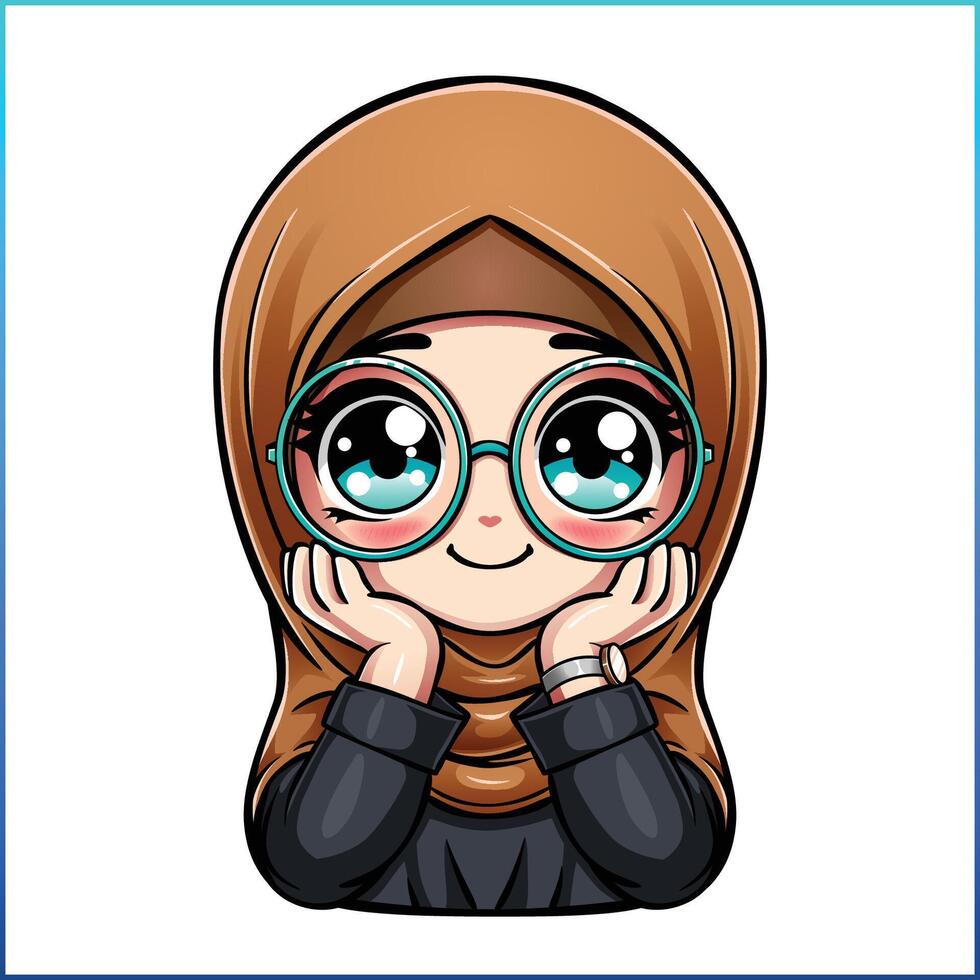 illustration of moeslim woman cartoon vector