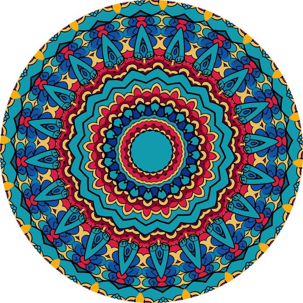 Complex Mandala Artwork with Overlapping Shapes and Radiating Layers vector