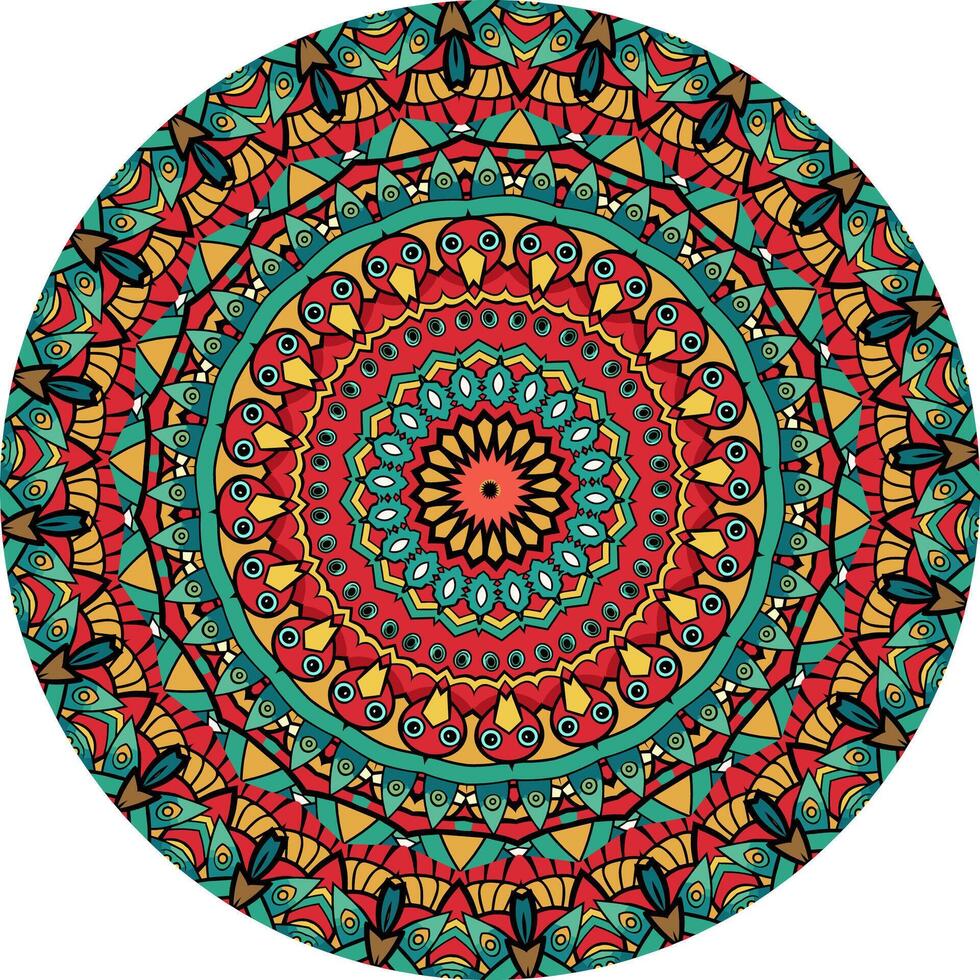 Mandala Artwork with Bold and Bright Colors vector