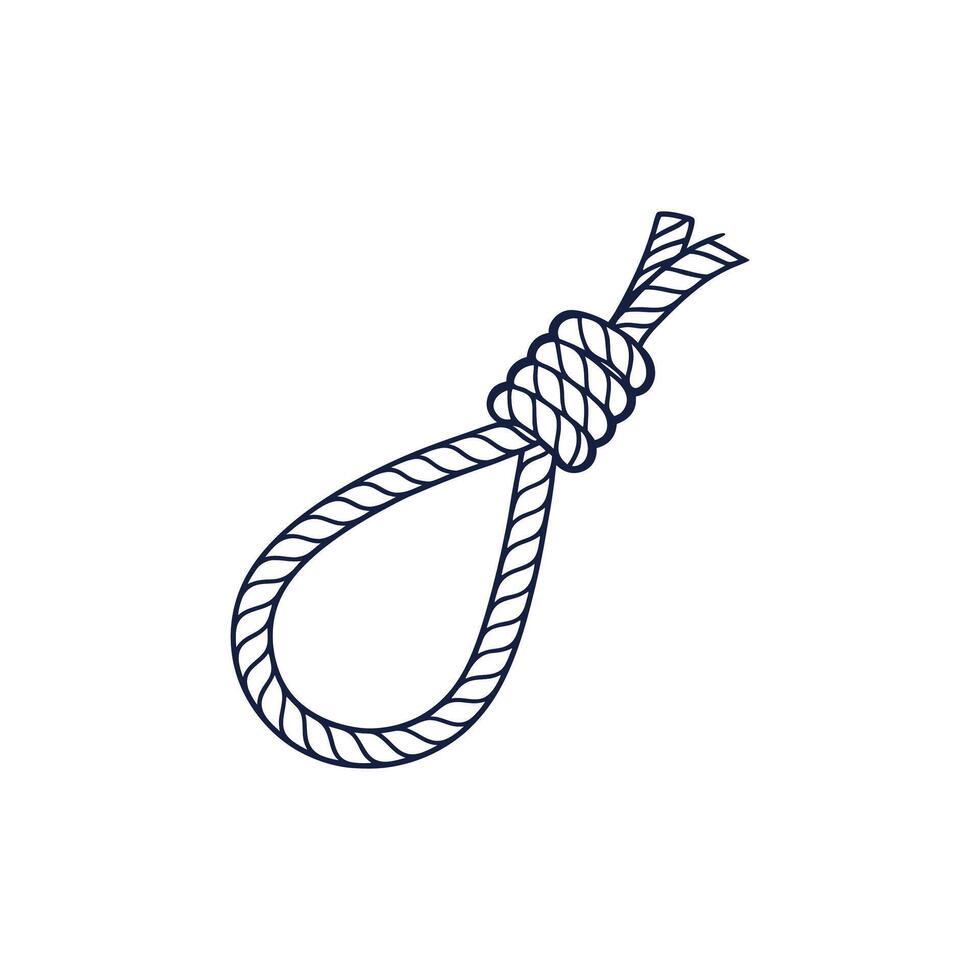A rope tied to a hook on a white background vector