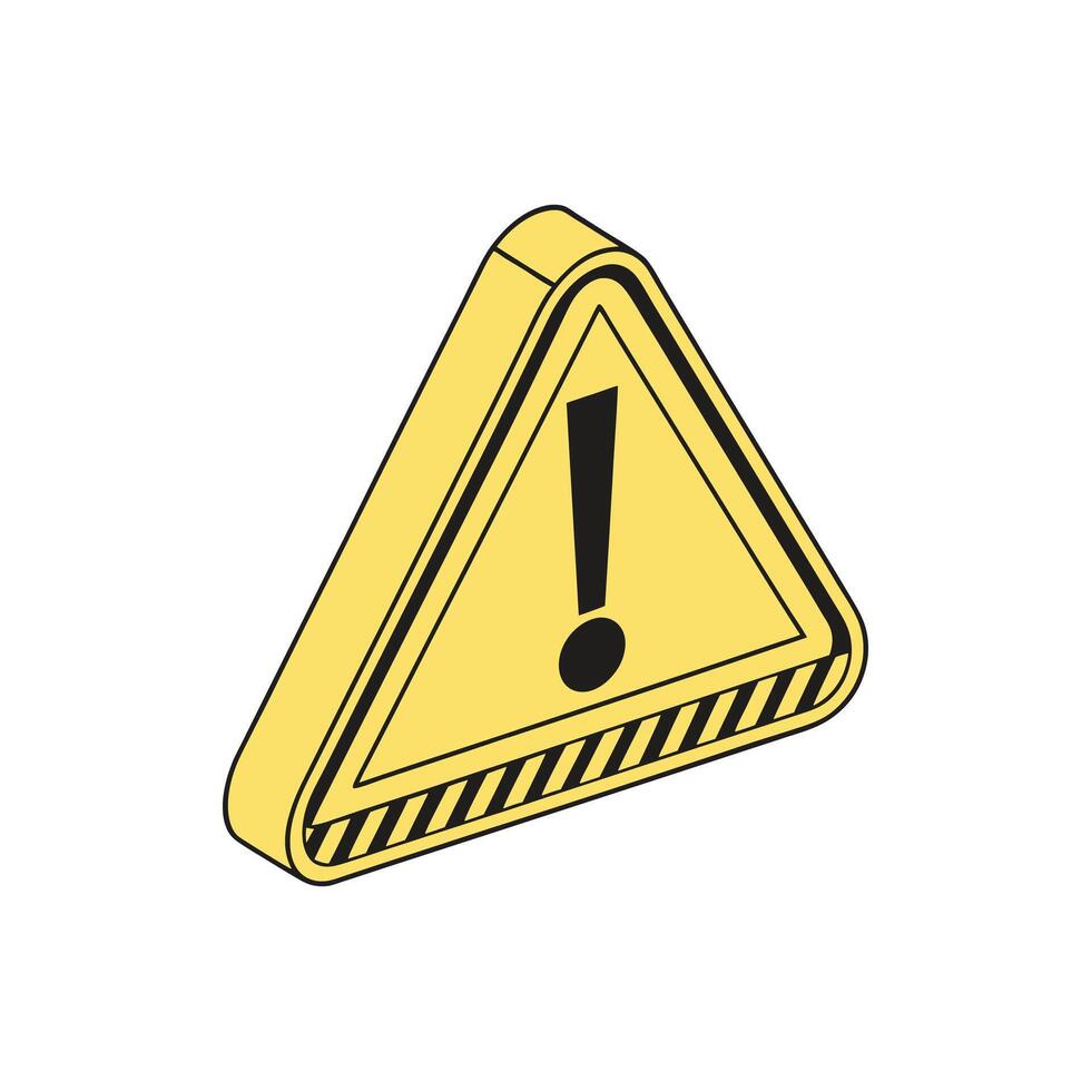 A yellow warning sign , vector