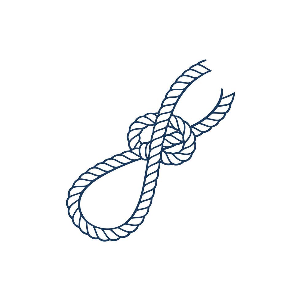 A rope with a knot on it vector