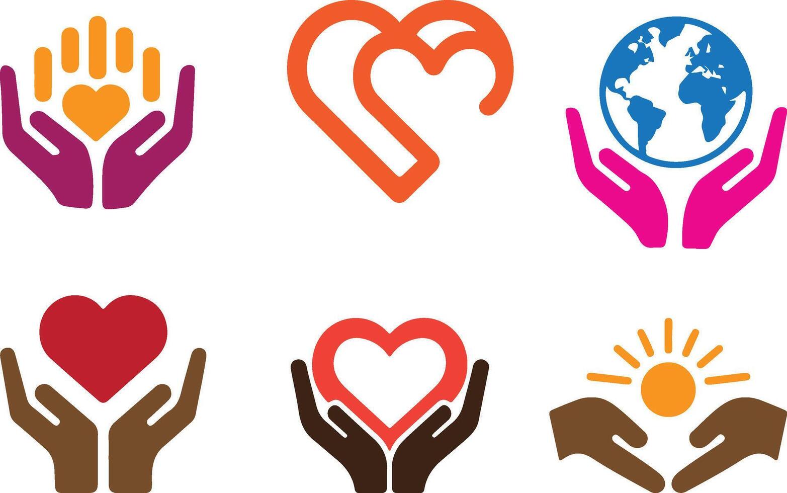 Donation logo set concept vector