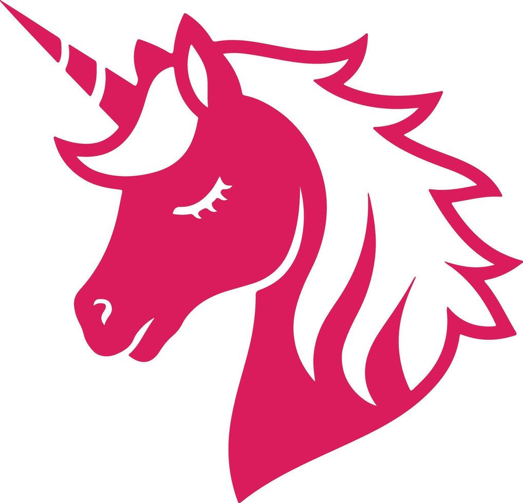 Unicorn Head Silhouette Art and illustration, for design element vector