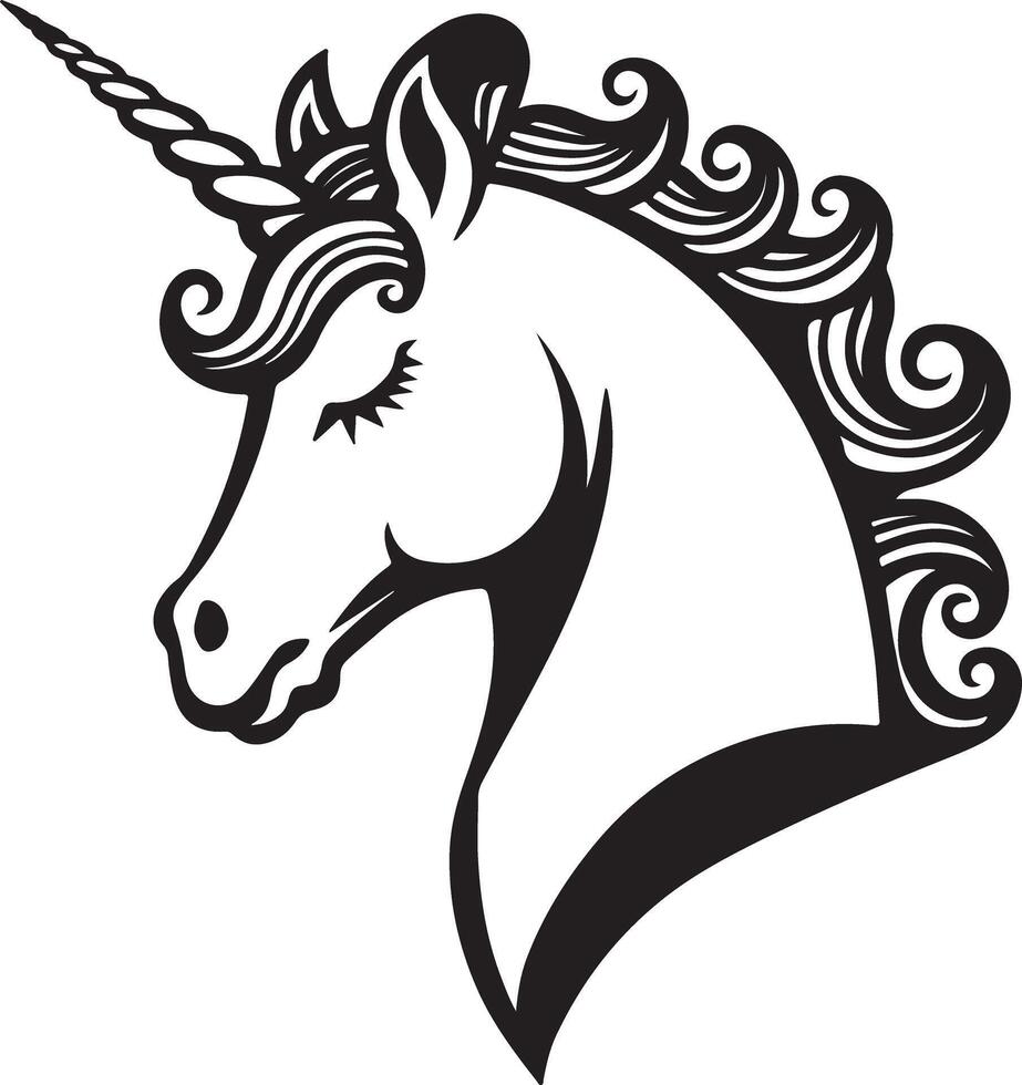 The Beauty of a Unicorn Outline illustration for t shirt deign elements vector