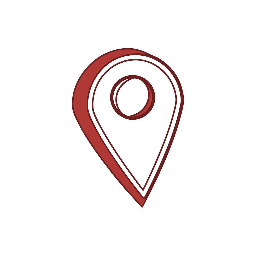 A red pin icon on a white background vector