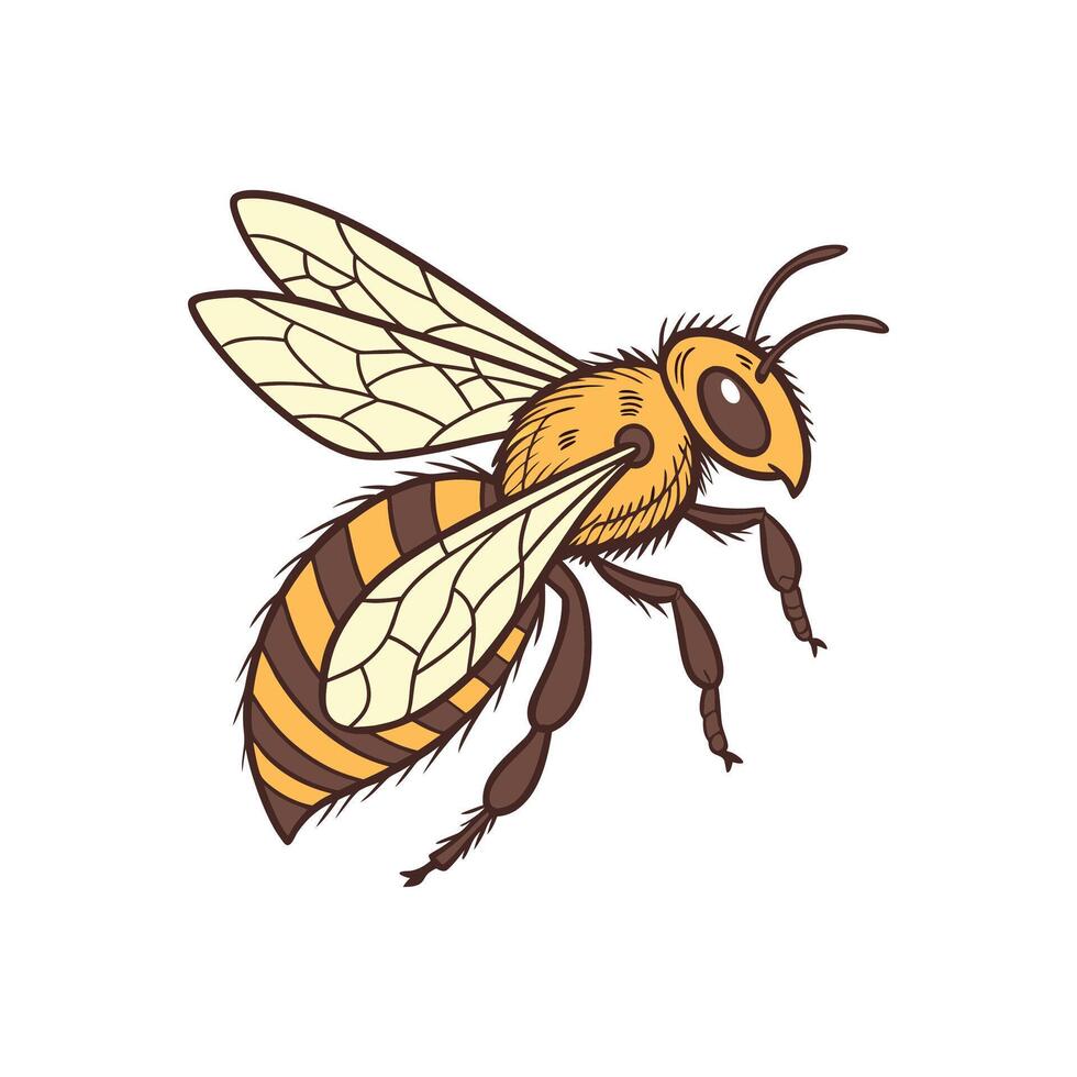 Bee illustration icon vector