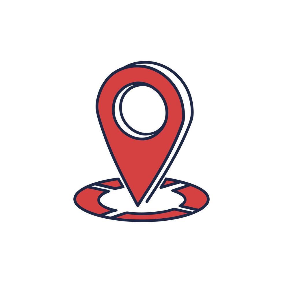 A red pin with a map pointer on it vector