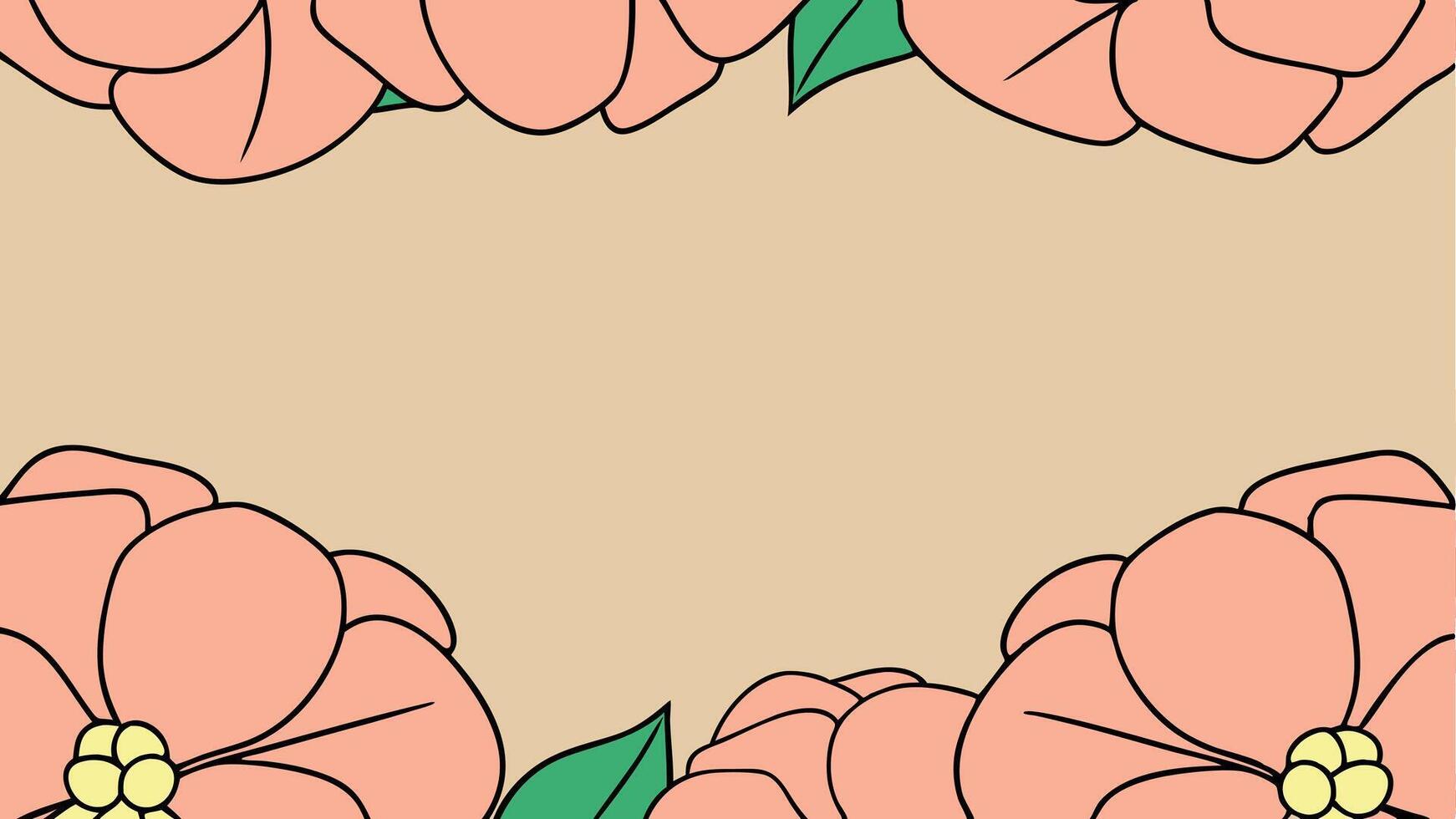 A flower border with a free space for text vector
